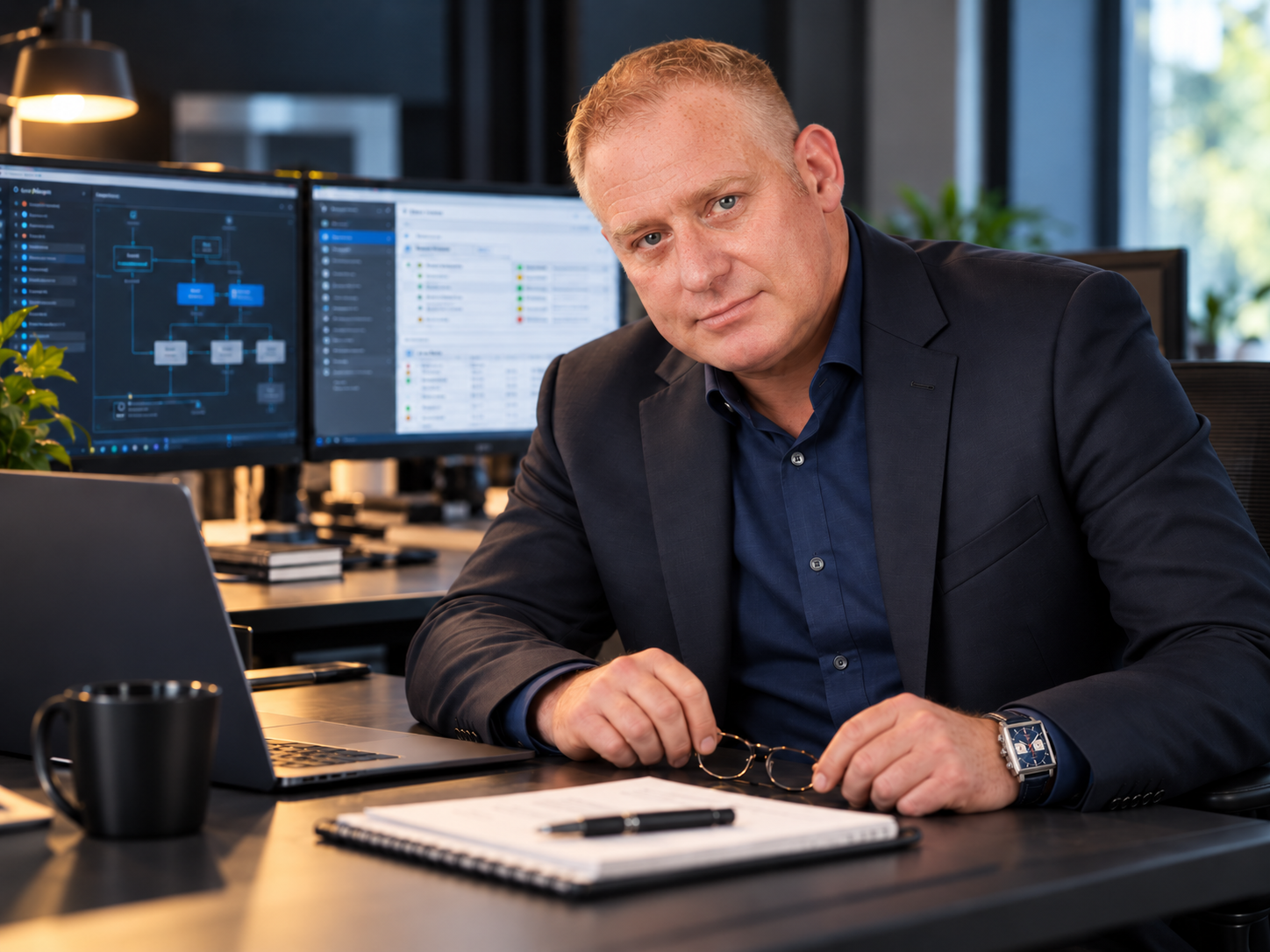 Stephan Korthaus an seinem Arbeitsplatz